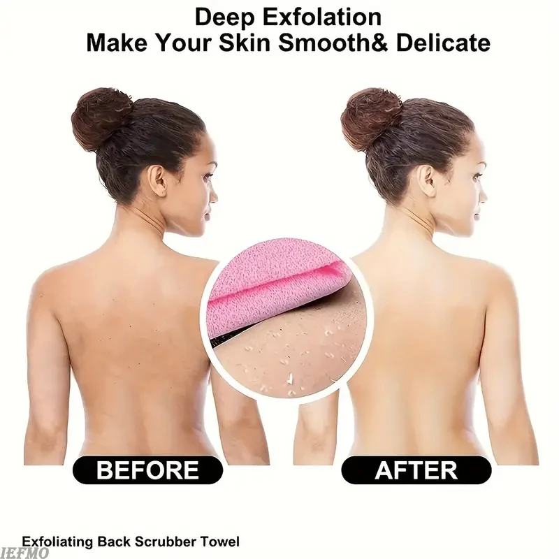 1/2pcs Sheet Exfoliating Bath Towel Bath Stretchable Back Full Body Scrub Towel Super Absorbent Scrub Towel Bathroom Supplies 4
