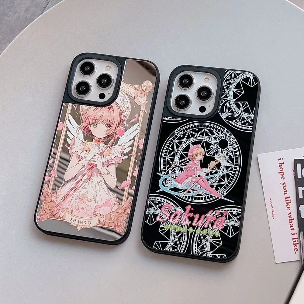 

Girl Anime Mirror Phone Case Cover for IPhone 11 12 13 14 15 Pro Max Case for IPhone 15 Pro Max