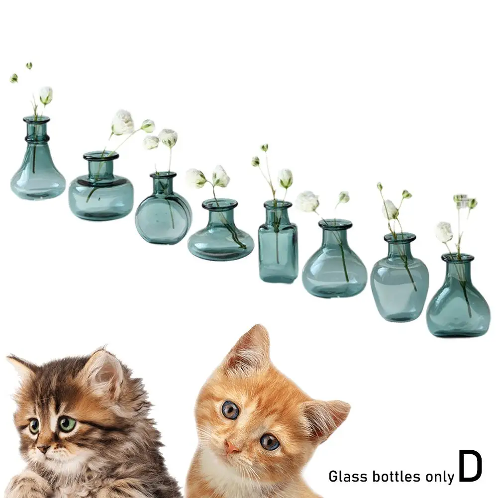 2 PCS Cat Whisker Vase Mini Vase For Cat Whiskers Miniature Tiny For Decor Whisker Holder