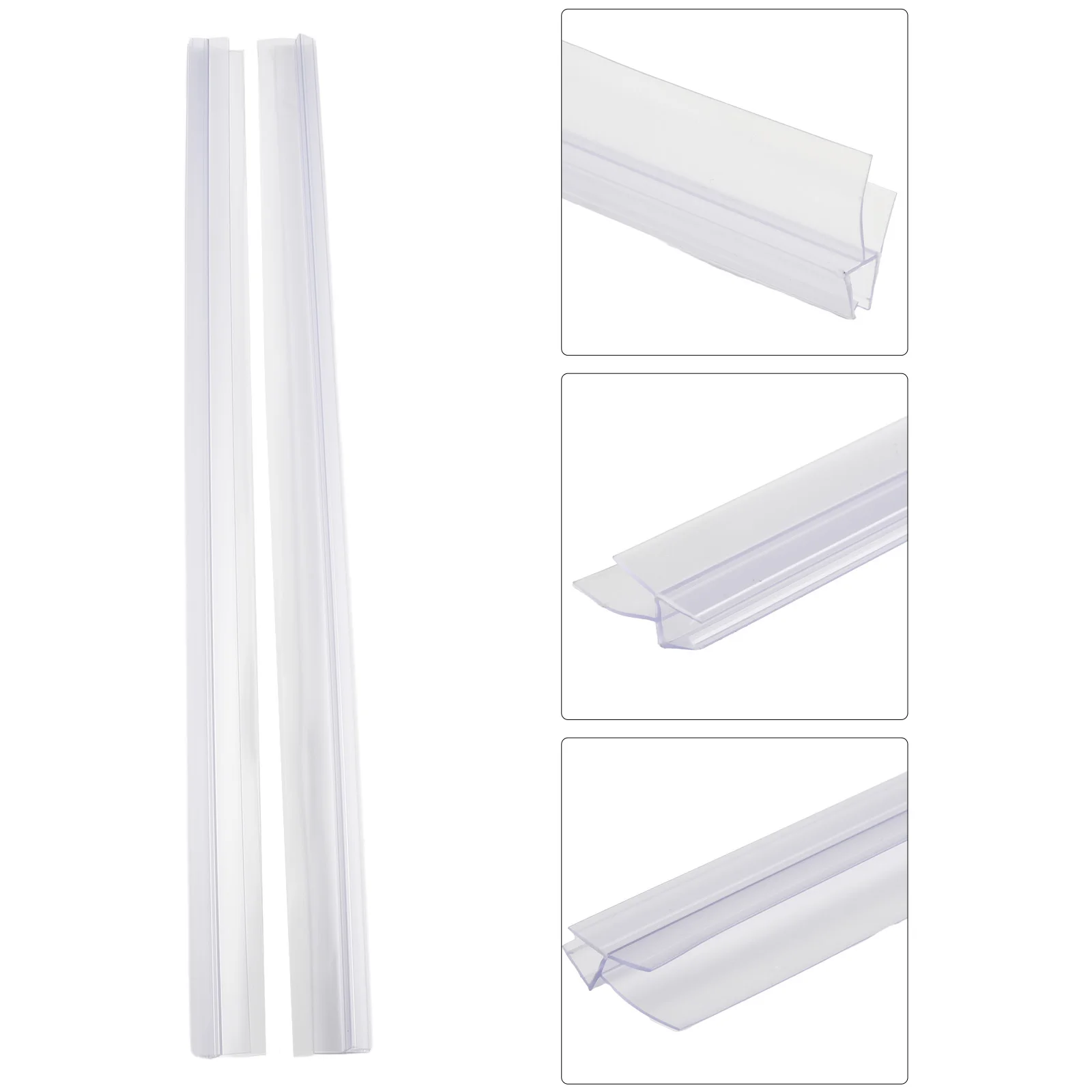 Bath Shower Strip Seal 2pcs 50cm For Screens Doors Fits 4-6mm Glass Seals Gaps Shower Screen Seal Strip Bathroom Weather Bar