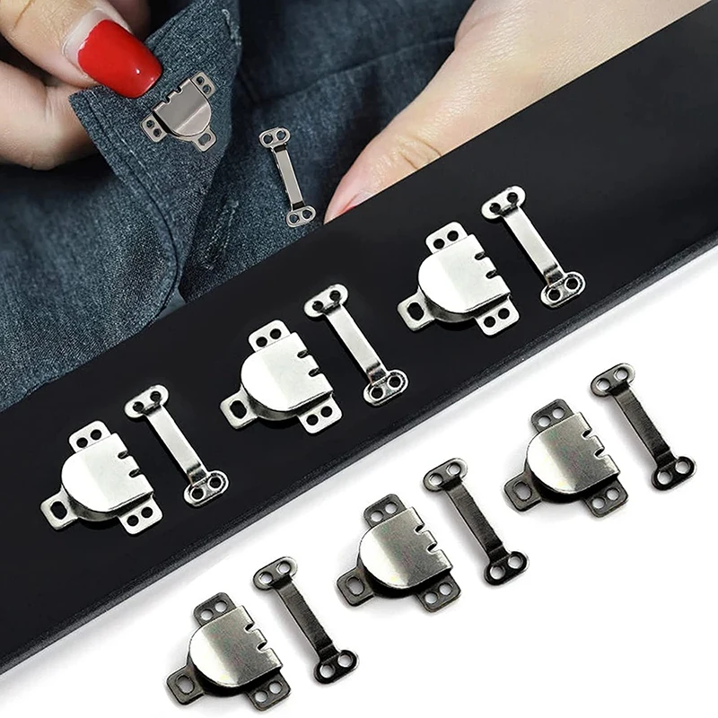 Metal Buckle Hook Trousers Hook Suit Pants Button Skirt Trousers Button Hanger Buckle Fittings Garment Hooks 10set garment hooks,garment sewing accessories