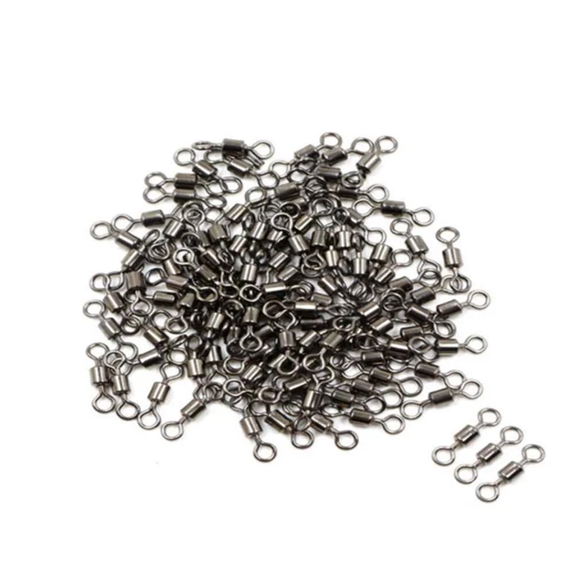 2/3/5 100 Pieces Fishing Swivels Small Stainless Steel Rolling