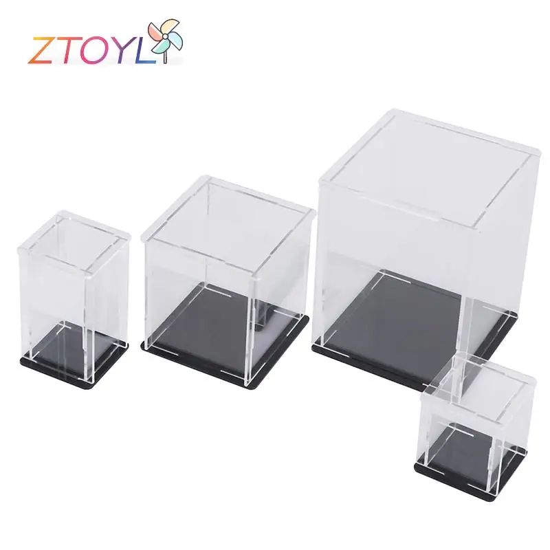 1pc Acrylic Display Case Self-Assembly Clear Cube Box UV Dustproof Toy Protection