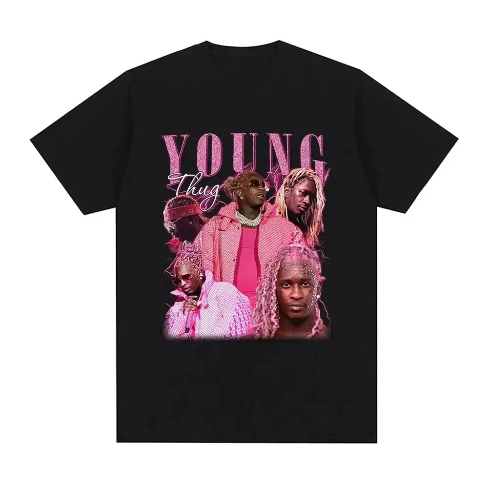 

Rapper Young Thug Print Cotton T-Shirts Hip Hop Streetwear Men Women Fashion Short Sleeve T Shirt Men New Tees Tops Clothing
