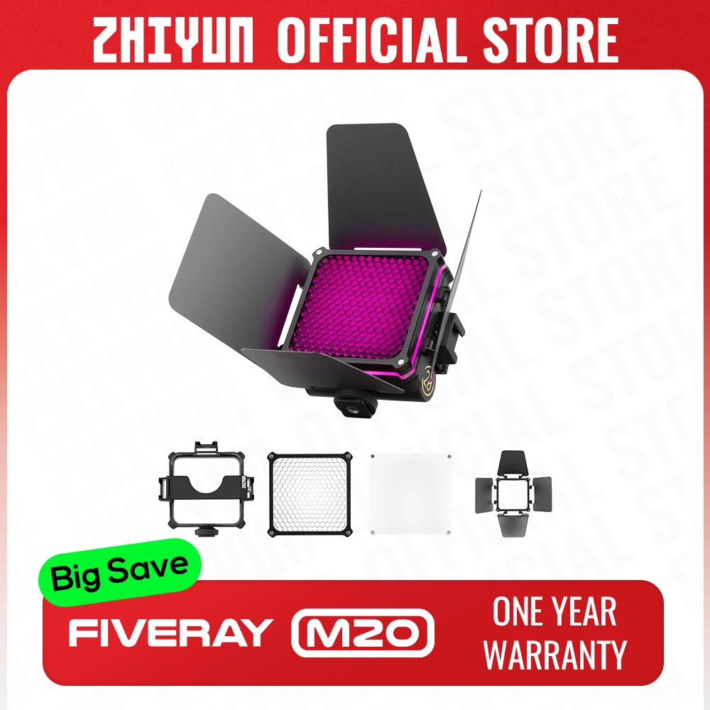 

ZHIYUN Official FIVERAY M20C RGB 20W M20 LED Video Light 2500K-10000K Photography Lights Fill Lamp App Control for Photo Studio