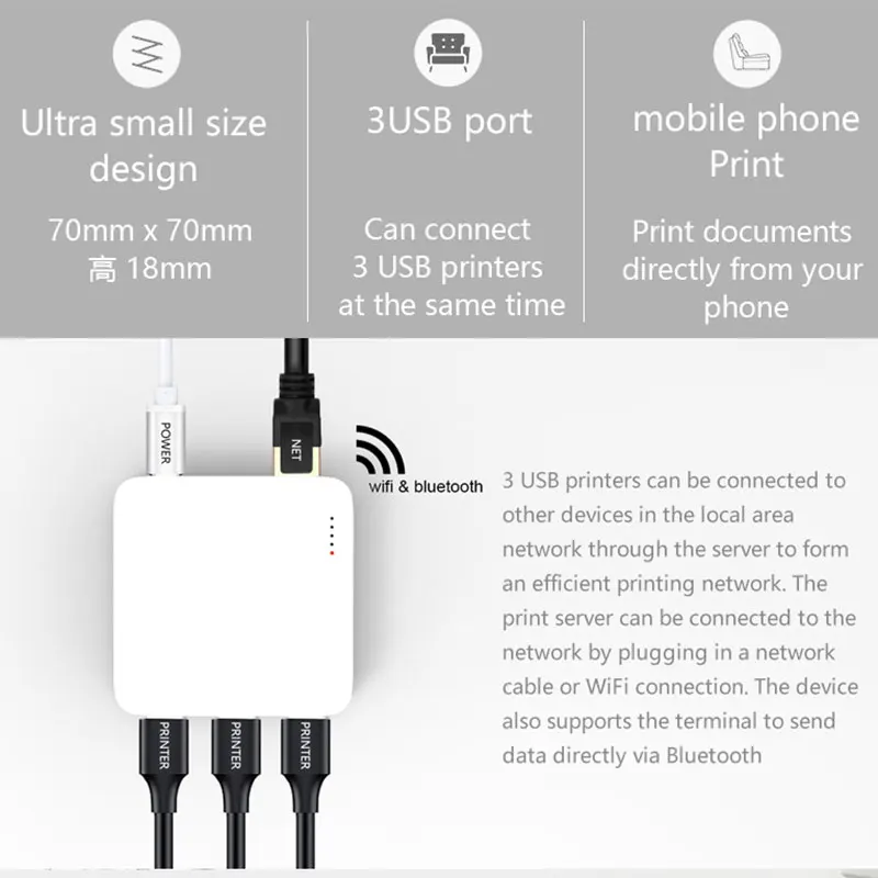 para várias impressoras USB Adapter Adequado para