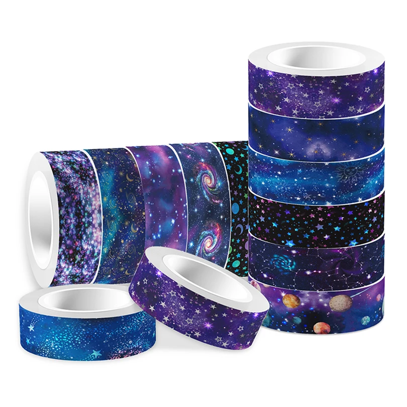 12Pcs Universe Washi Tape Scrapbooking Supplies Washitape Diary Decoration Decorative Adhesive Tape School Supplies Masking Tape 5