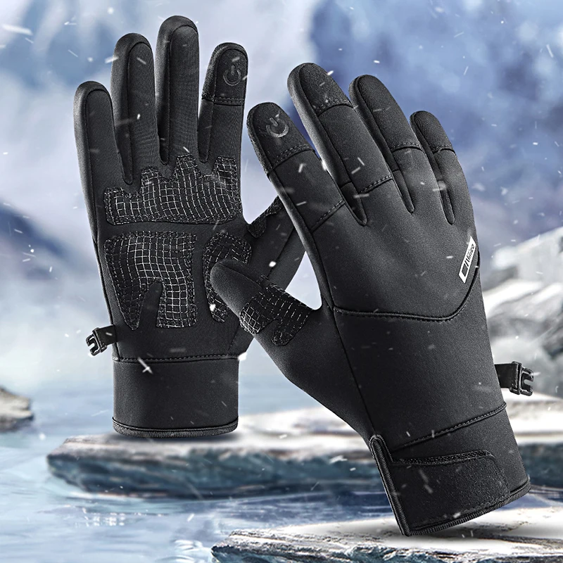 

1 Pair Comfortable Touchscreen Coldproof Outdoor Windproof Warm Outdoor Sports Gloves Durable Stylish Thickened Waterproof