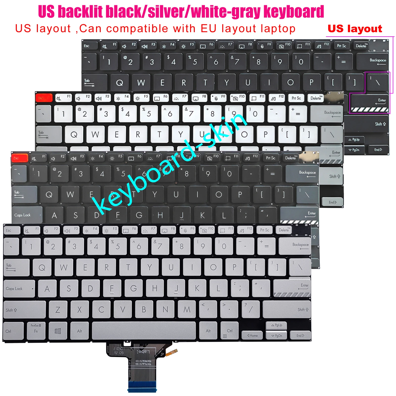 

Новая клавиатура с американской подсветкой для ноутбука Asus Vivobook M3400 M3400QA M3401 M3401Q X3400 X3400P K3400 K3400P X7400 X7400P M4700 M7400