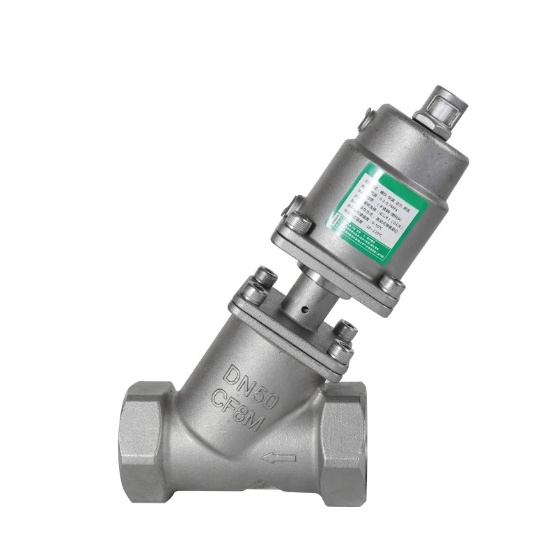 Pneumático Angle Seat Valve Alta Temperatura Vapor Quick Off Valve Rosca Fêmea Dn15 Dn20 Dn25 Aço Inoxidável