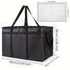 1 Set (Bag & Bottom), XXXL Large Capacity Reusable Warming Bag with Removable Hard Bottom, 3 Layers Insulated Pizza Delivery Bag 6