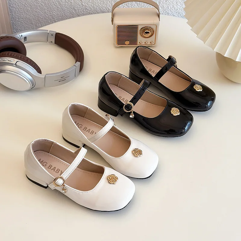 Girls Leather Shoes Korean Style Soft Sole Anti Slip