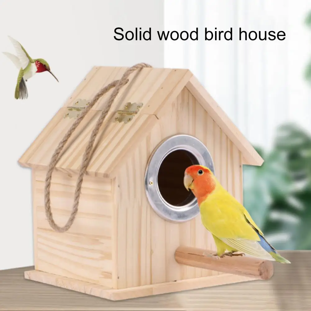 

Bird Nest Convenient Wear-resistant No Odor Wooden Hanging Bird House Bird Supplies Bird Nesting Box Bird Nest