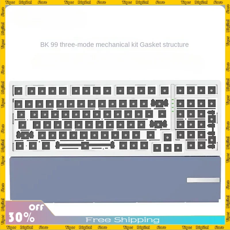 

BK99 Three-mode Mechanical Keyboards Kit with Foldable Hand Rest Dust Cover Keyboards Kit E-sports Mechanical Keyboards Kit