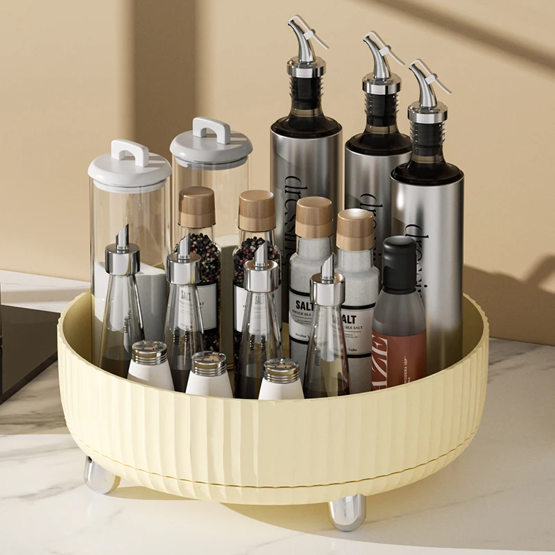 Multi-functional light luxury rotating seasoning rack kitchen living room table seasoning box supplies household artifacts 5