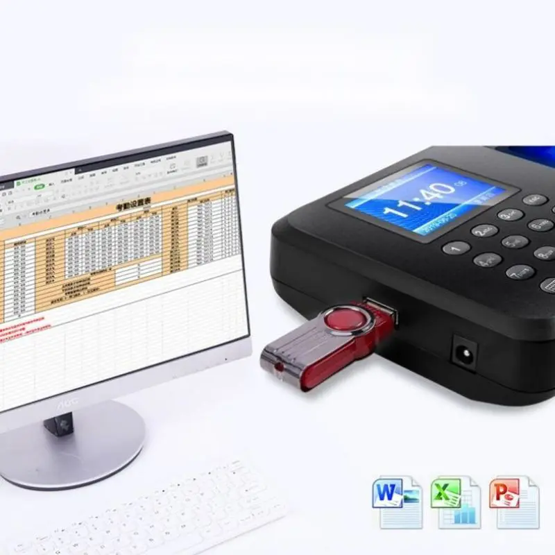 F06 Electronic Attendance Machine（Fingerprint + Password）No Need To Install Software Copy Data Directly From USB Flash Drive