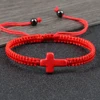 97774-bc66fb.jpg Bracelet en corde tressée fait main, turquoise naturelle, croix de Jésus, bracelet réglable pour homme, femme, couple, bijoux religieux porte-bonheur, cadeau
