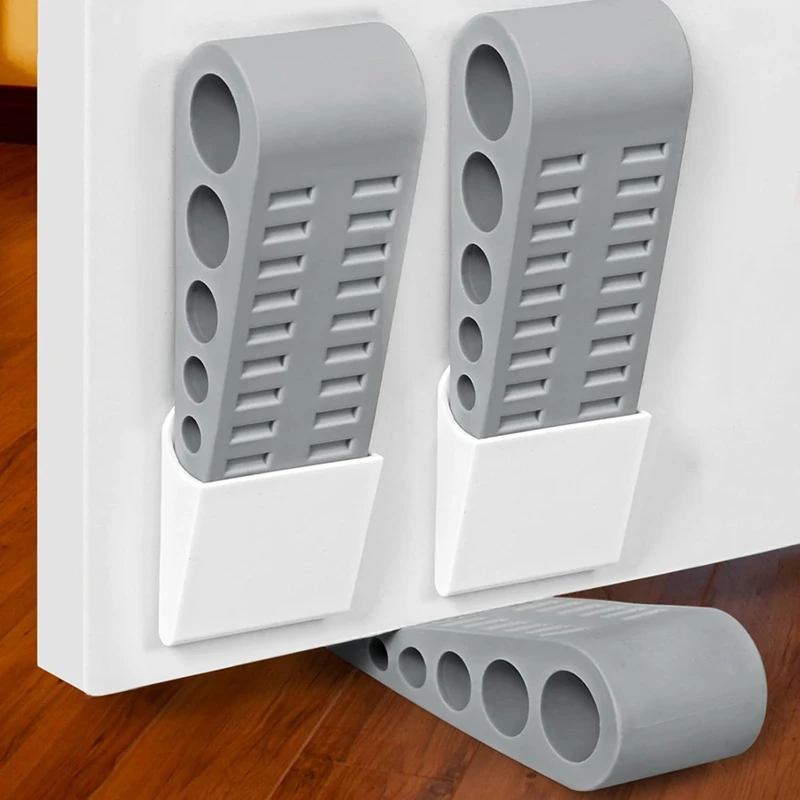 A21I-3Pack Door Stops For Bottom Of Door, Rubber Door Stopper Wedge With Holder, Holder To Keep Open