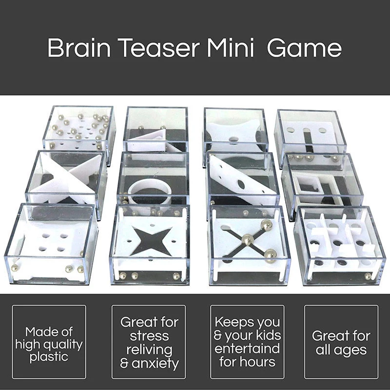 3D Maze Game Fidget Toy Puzzle Ball Brainteaser Children Adult Educational Gift Toys 6/12 Fidget toys Puzzle toys