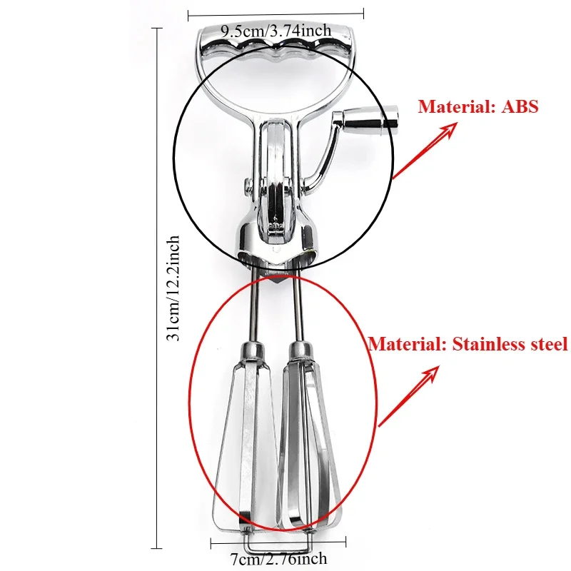 Mixer Egg Beater Kitchen Stainless Steel Hand Push Whisk Blender Egg Beater Milk Frother Egg Beater Frother Foamer Cake Tools