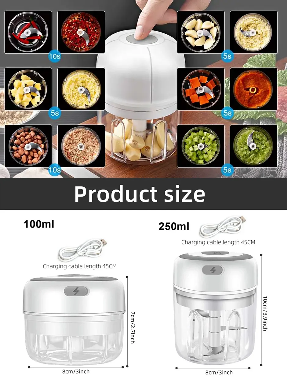 Description Picture 6 of itemMini household garlic puree electric garlic blender for babies, food grinder, cooking meat grinder, new garlic grinder