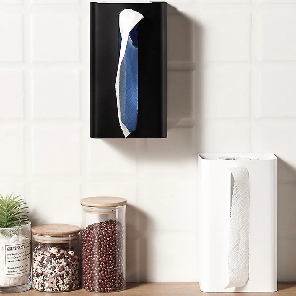 Magnetic Storage Rack Tissue Holder Dispenser Napkin Case Non-punch Container Stainless Steel 3