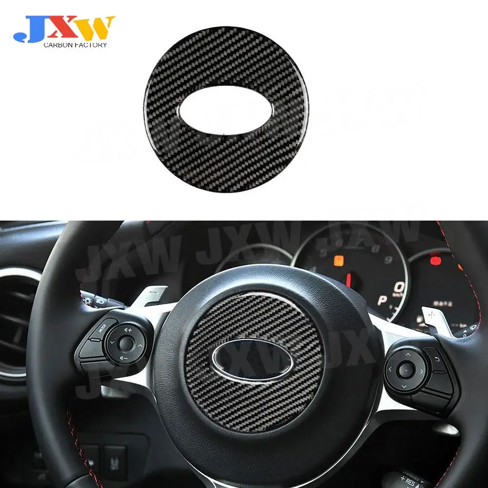 

Carbon Fiber Car Steering Wheel Logo Trim Frame Moulding Cover Decal Sticker For Subaru BRZ 2013-2017 Accessories