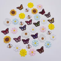 12Pcs Cute Embroidered Iron-On Patches – Daisy, Sunflower, Bee, Butterfly & Animal Appliques for Jeans, Hats, Bags & Clothing Repair - Image 2