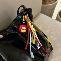 Keychain mouth colorful cute sausage backpack funny ins style student couple backpack hanging chain decoration 1