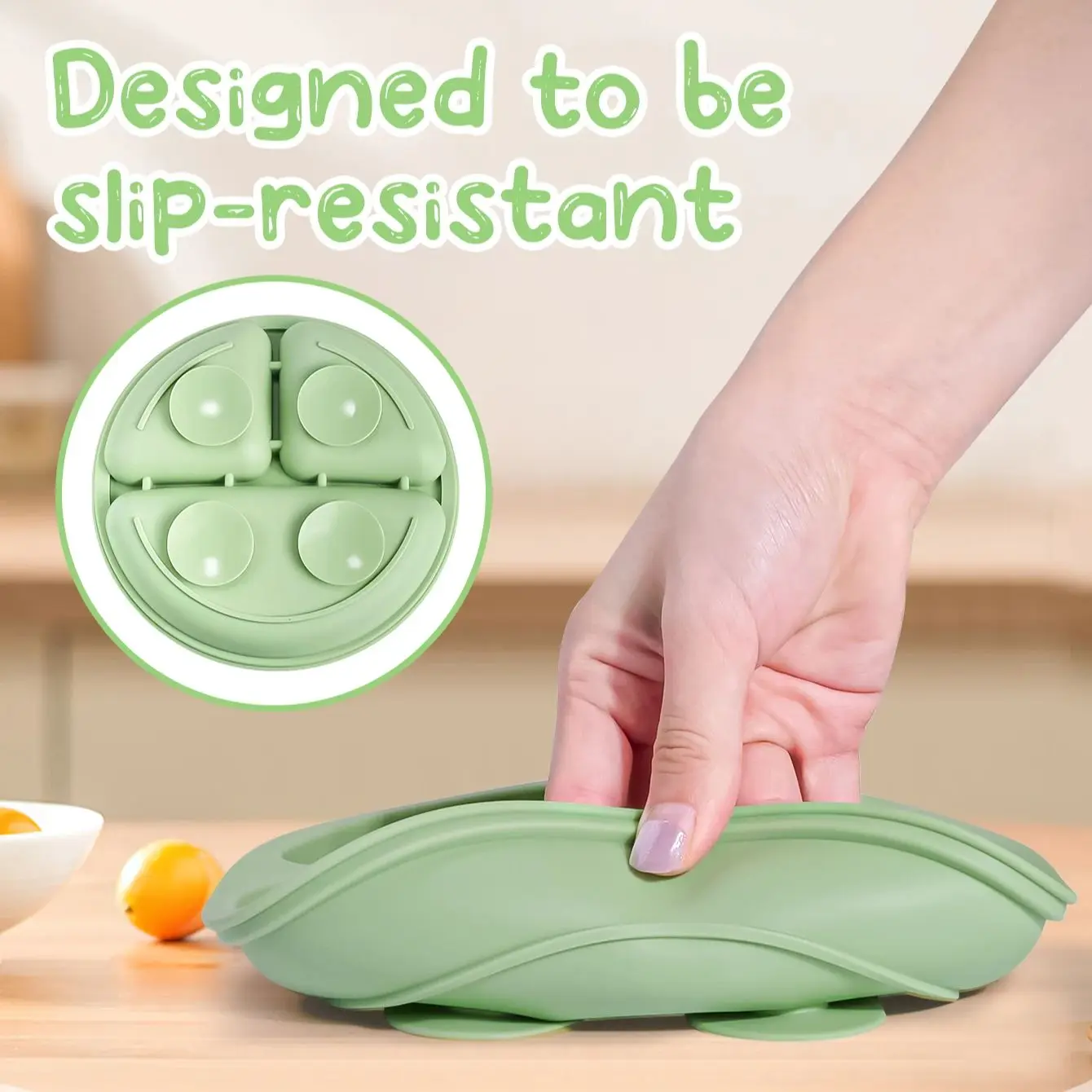 Baby Silicone Dining Plate Suction Cartoon Children Dishes Feeding Toddler Training Tableware