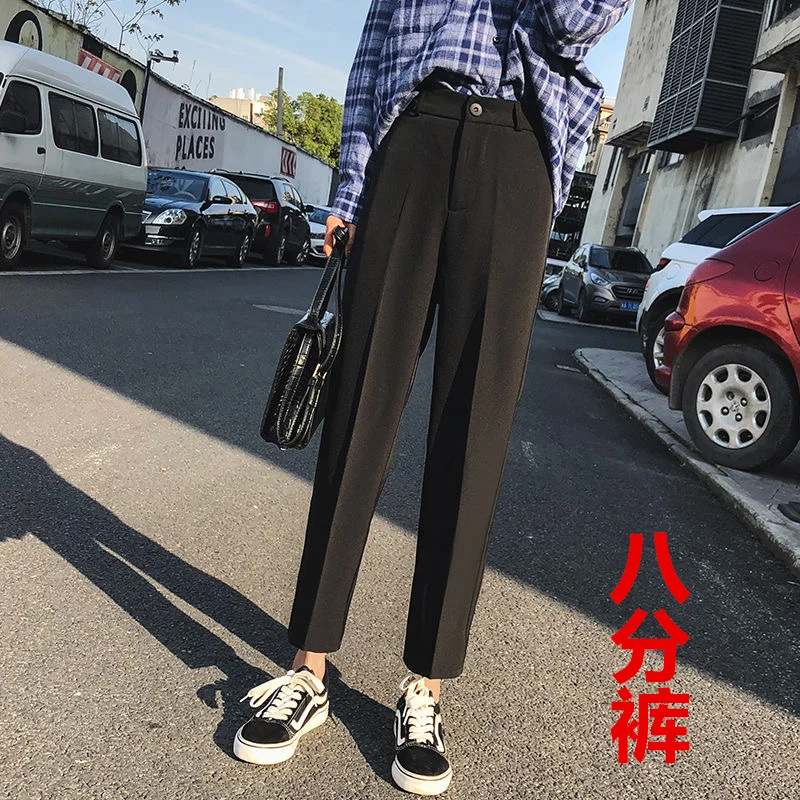 Black zipper cropped pants in premium suiting fabric