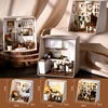 DIY Paper Mini Doll Houses Miniature Building Kits Study Room Kitchen Casa With Lights Dollhouse for Adults Birthday Gifts 6