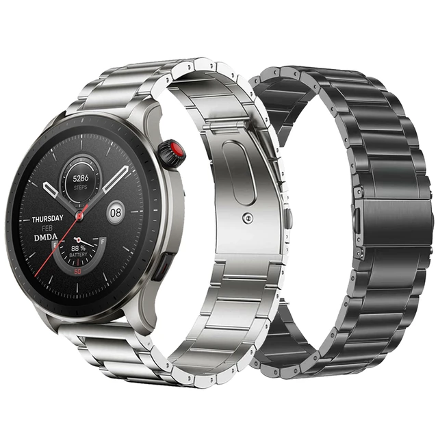 Correa de Metal de titanio de lujo para Amazfit GTR4 GTR 2 3 Pro/GTR 42mm  47mm 20mm 22mm Wacth Band Amazfit GTS 4 3/2 2e/Bip S - AliExpress