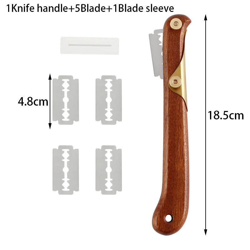 Wooden Baking Bread Cutter Slashing Tools Bread Scorer Blade Knife Handled  Lame Marking with 5 Blades European Bread Cutting