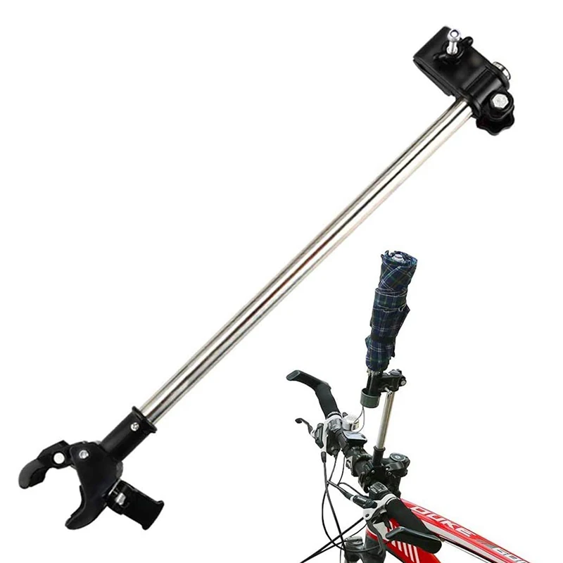 Support Parapluie Pour Poussette Bébé - Fixation Vélo Plastique Noir - Longueur Réglable