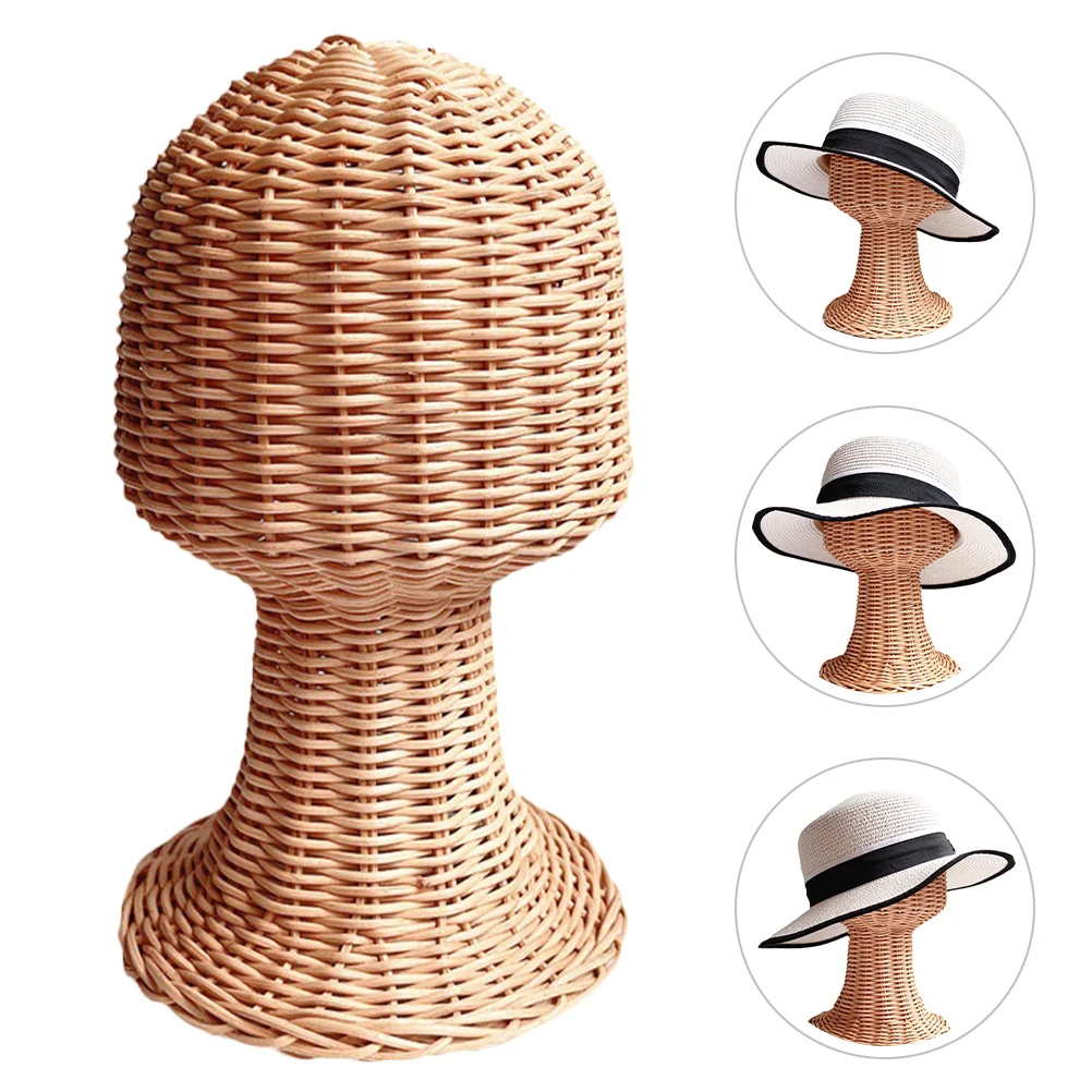 

Hat Hooks Shop Holder Cap Storage Display Stand Accessories Racks Rattan for Salon