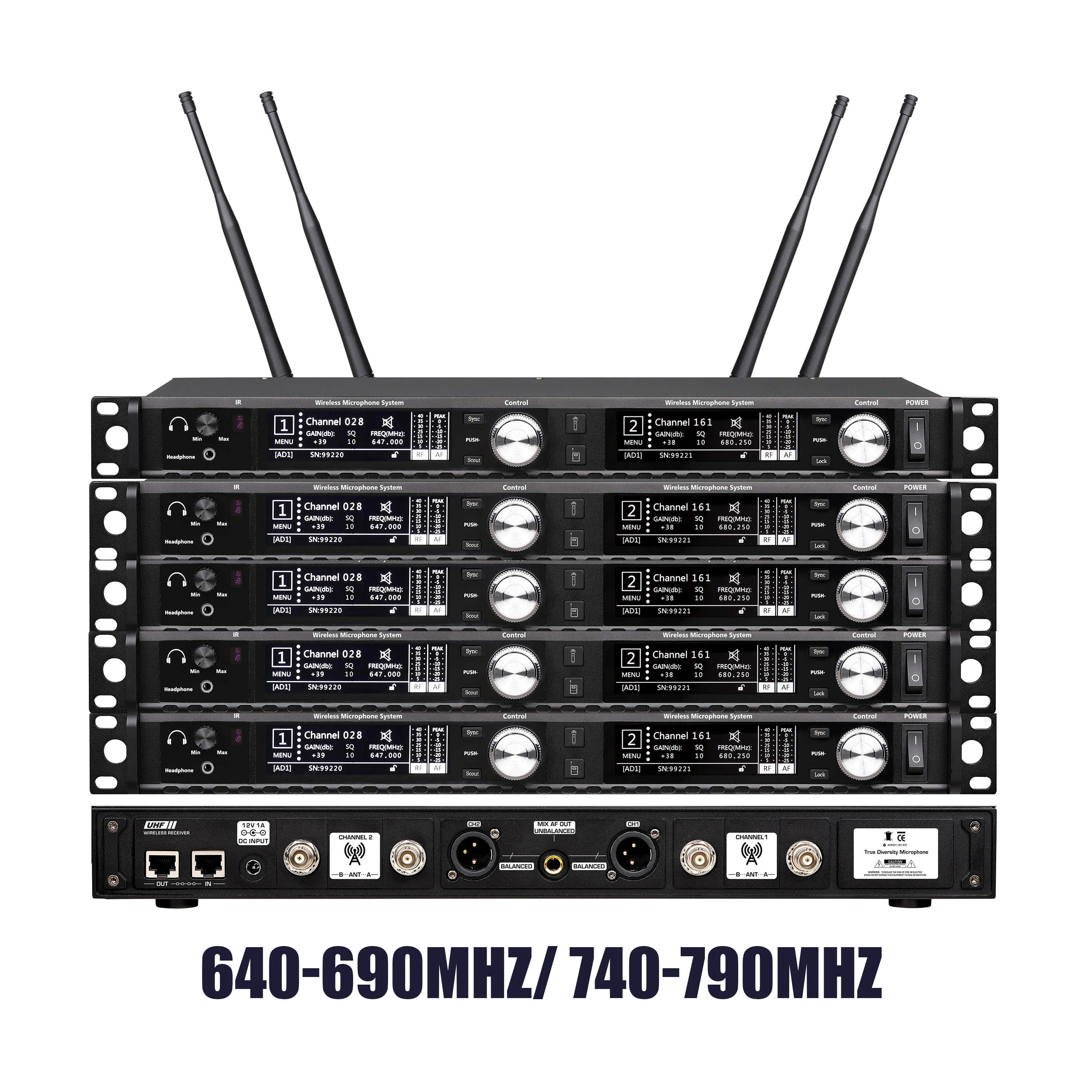 Leicozic-디지털 마이크 무선 30-50mW 다양성 마이크, 200M 무대 마이크로폰 전문 오디오