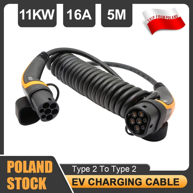 NEU* Typ 2 Ladekabel 11KW/16A/5M Elektro Tesla Golf Ladekabel in