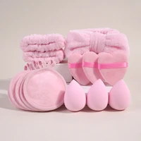 MAANGE 14PCS Makeup Sponge Blender Beauty Egg Cosmetic Powder Puff Sponges with Headband Wristband Facial Makeup Tools Set 1
