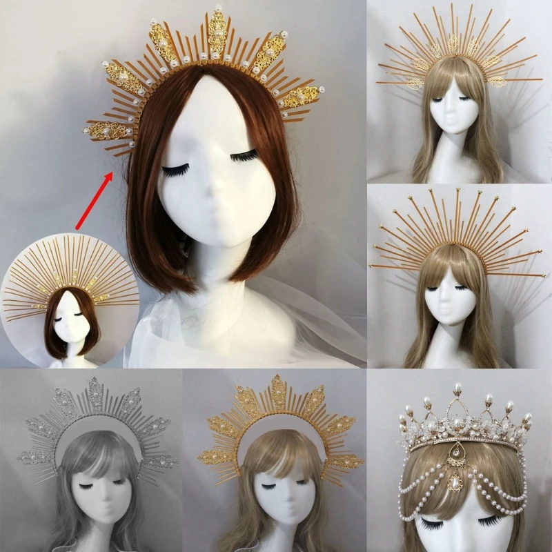 

Festival Hair Accessories Women Students Halloween Hairband Cosplay Angel Aureole Shape Headbands Performances Hair Dropshipping