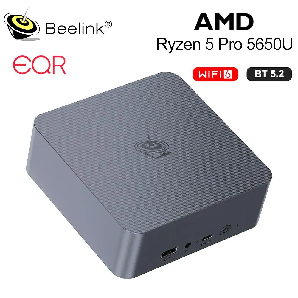 New Beelink Mini PC EQR5 AMD Ryzen7 5825U DDR4 32G 500G EQR5 Ryzen5 Pro 5650U 16G 500G SSD WiFi6 4K Type-C Gaming Mini Computer 2