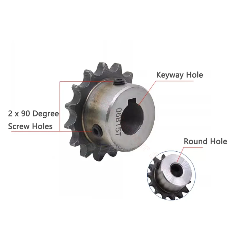 1pc 15T 16T 17T 06B Sprockets for Roller Chain 15 16 17 Tooth A3 Steel Gear Industrial Drive Sprocket Bore 12/14/15/17/18/25mm