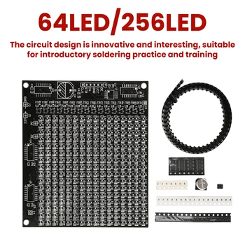 64LED/256LED Display Rosso LED SMD Dot Matrix Kit Schermo Pubblicitario Display Digitale SMT Componente Pratica di Saldatura Bordo Parte FAI DA TE