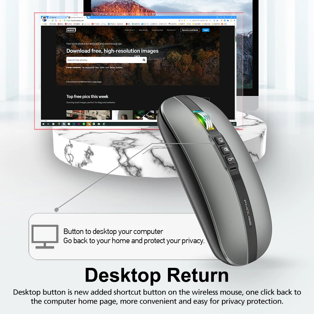 VicTsing M113 Dual Mode Silent Mouse 2.4G Wireless Bluetooth Mouse 2400 DPI  Quick Mute&Desktop Return Button Rechargeable Mouse - AliExpress
