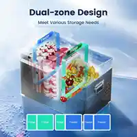 Автомобильный холодильник KROAK, 30 л, 40 л, портативная морозильная камера 12 В, 24 В постоянного тока с управлением через приложение, 110-220 В, двухзонный компрессор Cool Box для кемпинга — изображение 2