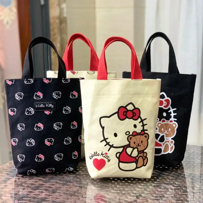 

Kawaii Sanrio Hello Kitty Tote Bag Hand Carry Snack Bag Large Capacity Shopping Bag for Girls Birthday Gift Toys for Girls