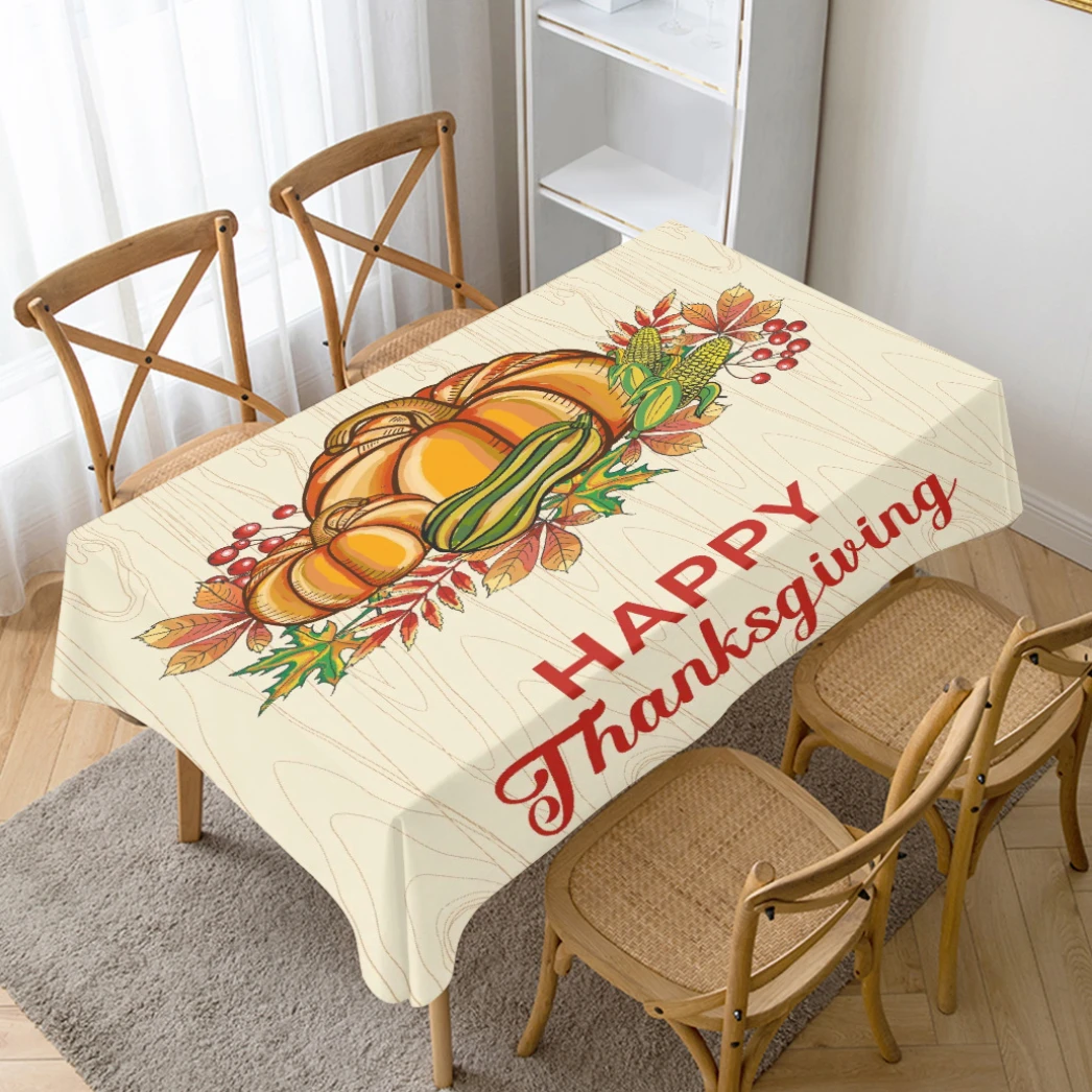 

Pumpkin Maple Corn Decoration Thanksgiving Tablecloth Holiday Party Decoration Scene Atmosphere Arrangement Tablecloth Manteles