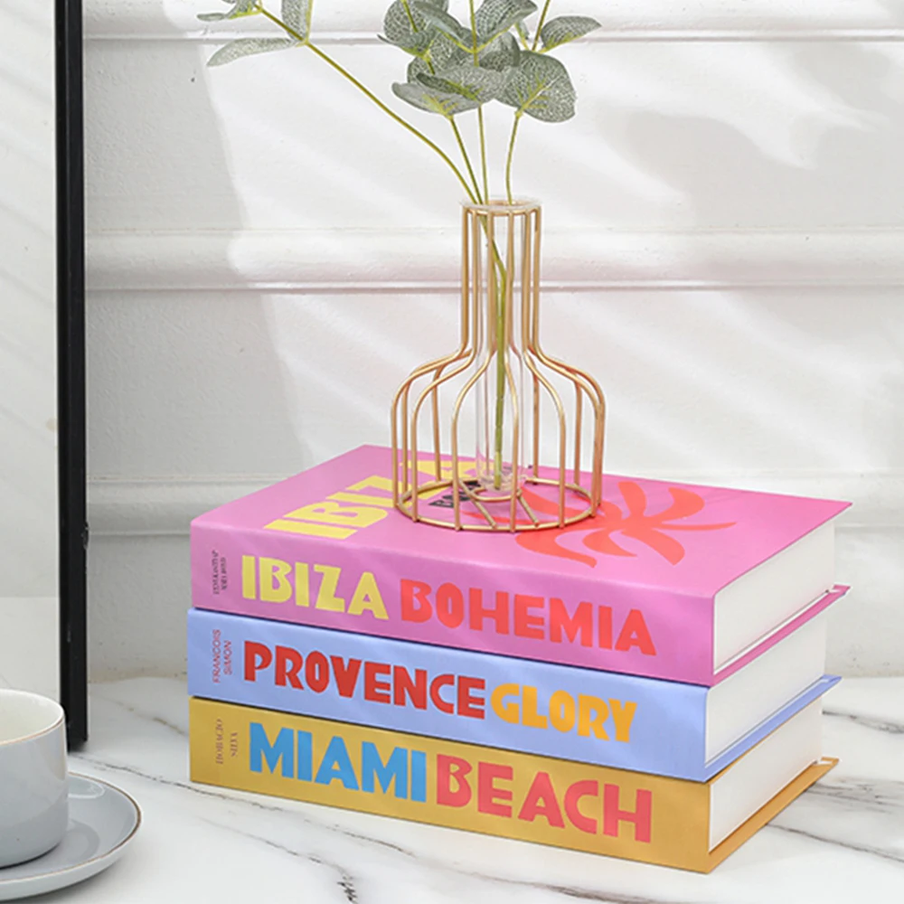 Libros decorativos de preppy libros falsos para decoración de sala de  estar, estantería moderna para mesa de café, estante para el hogar (estilo