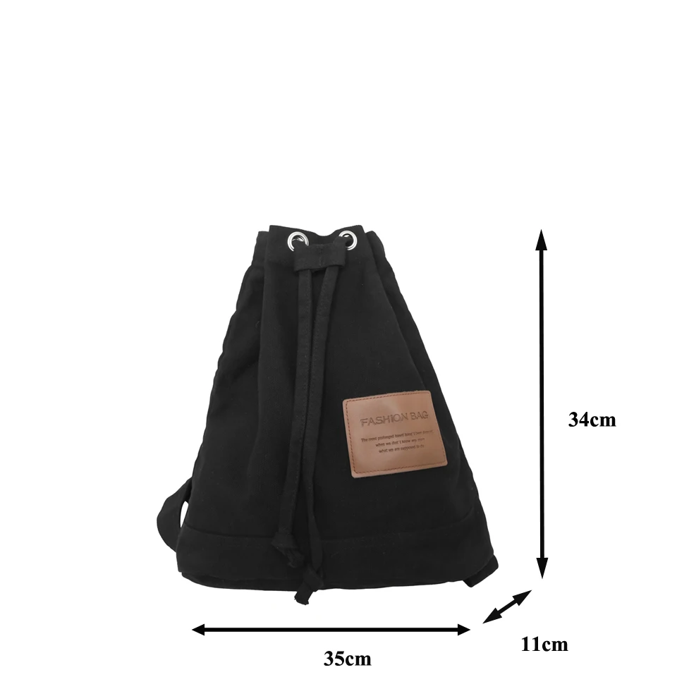 Y2K Canvas Backpacks College Shoulders Bags For Women Travel Knapsack String Packbag Vintage Rucksack Korean Fashion Mochila Ins