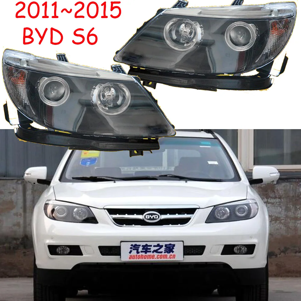 

Передние фары BYD S6, 1 шт., автомобильные аксессуары, галогенные 4300K,BYD S6, аксессуары для бампера, 2011 ~ 2015 года, бесплатная доставка, Стайлинг автомобиля, BYD S6